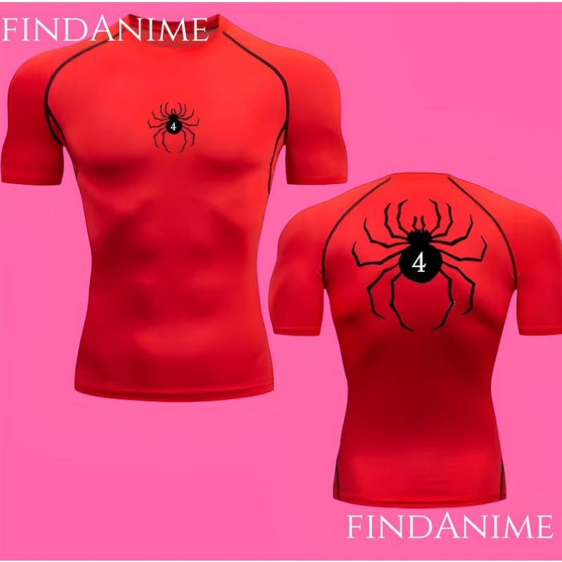 Spider Compression T-Shirts,Phantom Troupe Hunter x Hunter Anime Compression T-Shirt,Anime HxH Spider Gym Compression T-Shirt