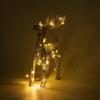 Christmas Wrought Iron Deer Figurine with Led Light Holiday New Year Party Decor