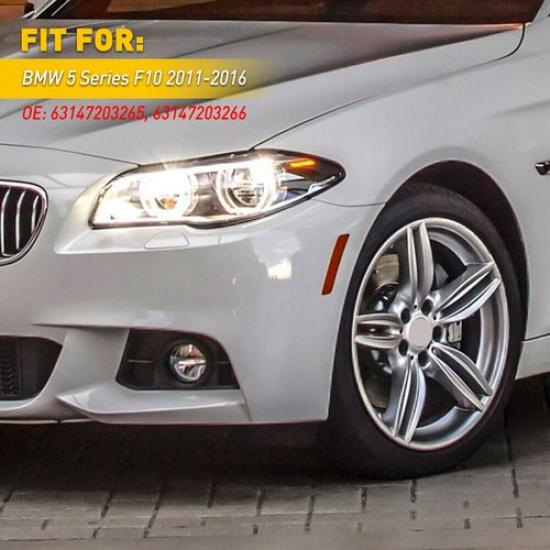 Front Bumper Reflectors Side Marker Amber  Lamps For 2011-16 BMW 5 Series F10 EV