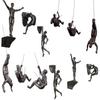Unique Climbing Man Wall Sculptures European Style Abstract Character Pendant  Home Decor