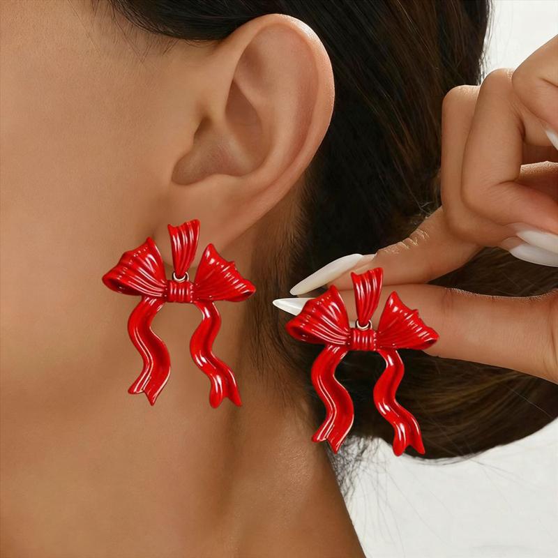 Vintage Metal Bow Inlay Zircon Stud Earrings for Women Exquisite Imitation Pearl Bowknot Charms Earrings Fashion Party Jewelry