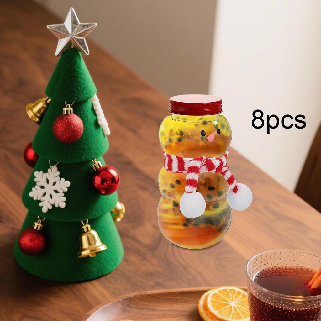 8 Christmas Bottles In The Shape of A , Glass Containers for Candy,