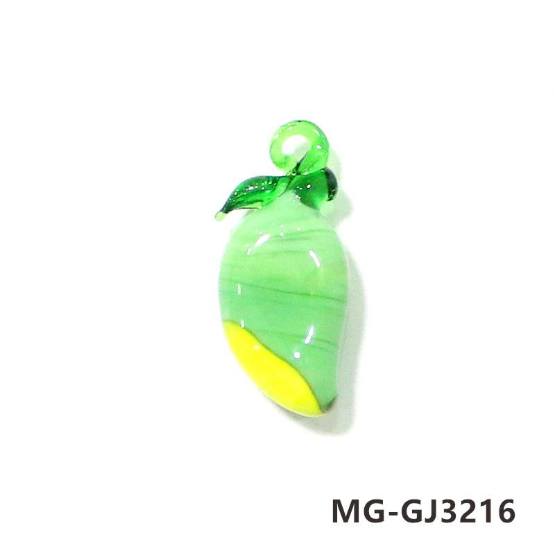 2Pcs Colorful Tiny Mango Charms Glass Pendant Cute Mini Fruits Ornaments DIY Craft Supplies Perfect Gifts for Handmade Lovers