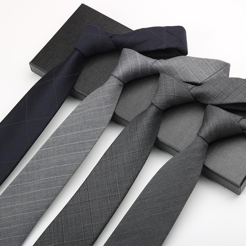 

Tie Men S Casual Stripe Grey Black Checked Wool Long Hand Tie