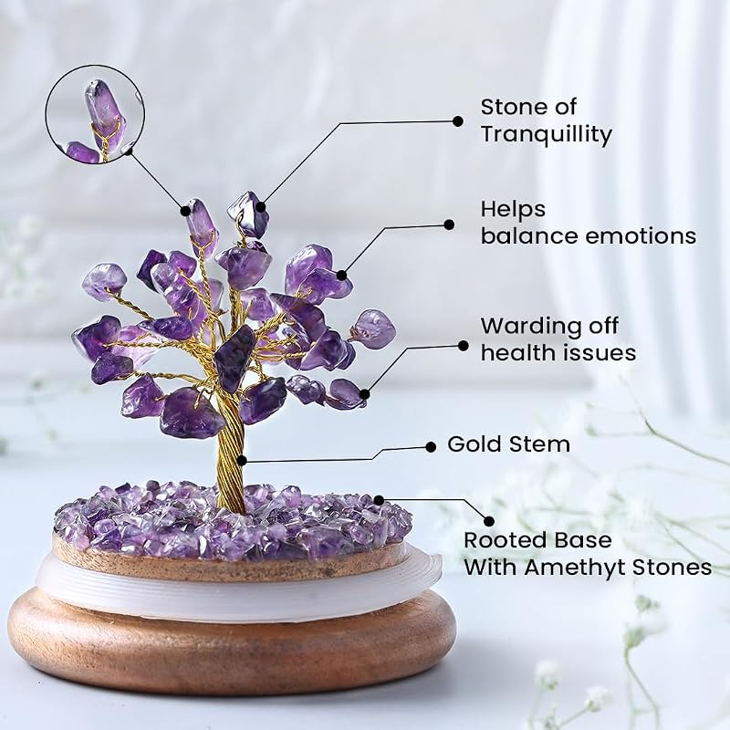 Astrotalk Amethyst Crystal Dome Tree | Boost Focus & Spiritual Growth | Feng Shui Items for Good Luck | Home Decor for L