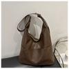 Simple Faux Leather Tote Bag for Women Minimalist Commuter Shoulder Handbag