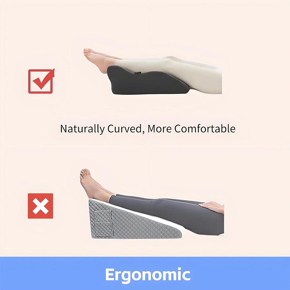 Bed Multifunctional Ergonomic Wedge Pillow with New Prone Position for Reading, Unique Curved Design, with Washable Cover