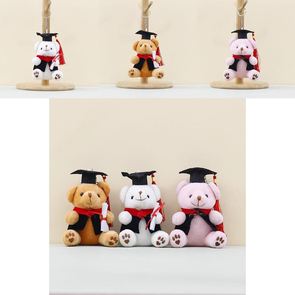 Cute Bear Plush Keychain With Plush Pp Cotton For Graduation Gift For Students