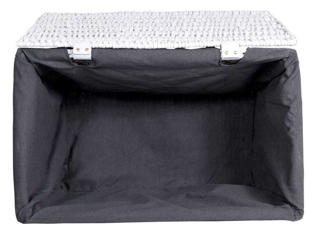 Kufer Wiklinowy 76X46X46 Cm - 160L - Biało-Szary