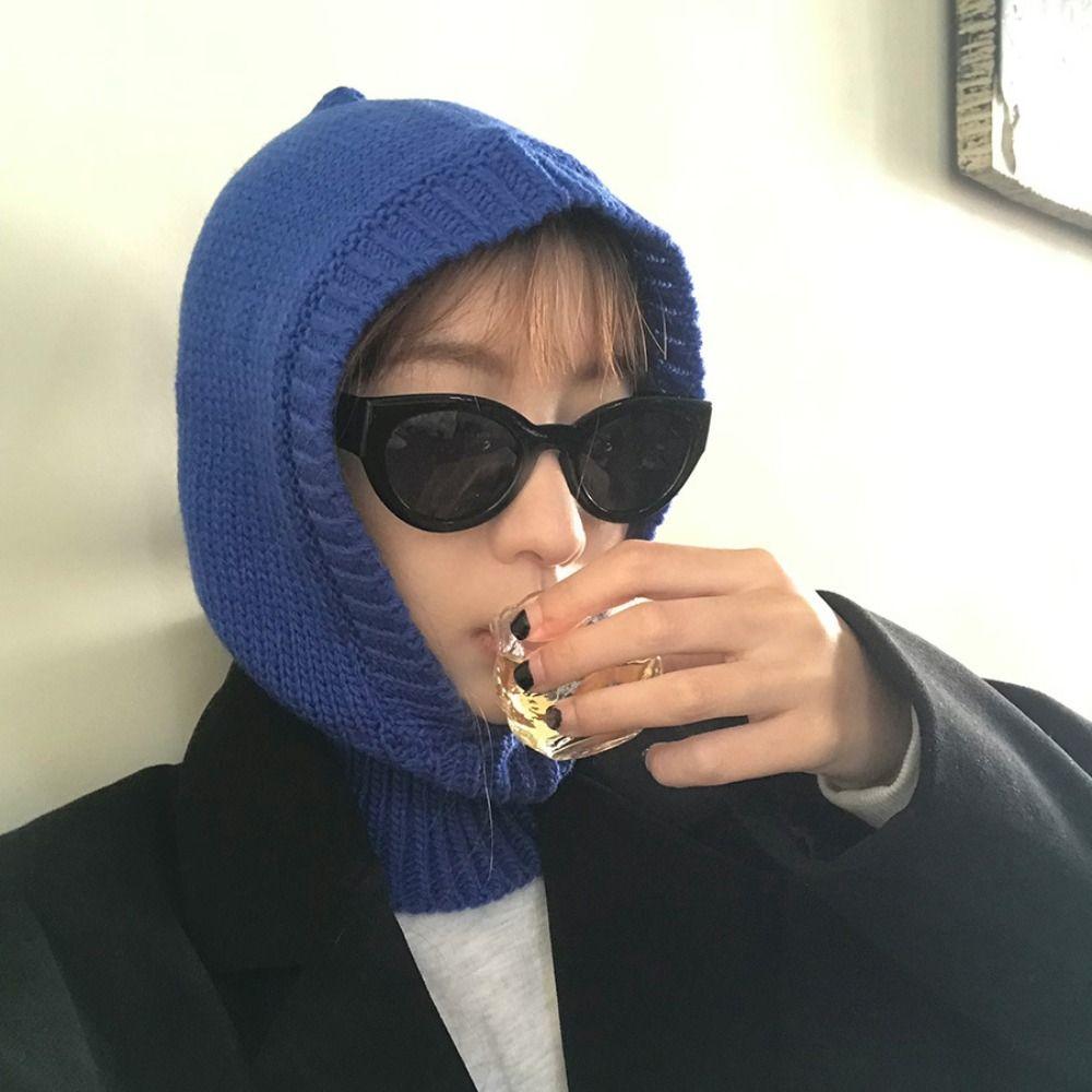 Earmuff Knitted Pullover Cap Warm Winter Neckerchief Cartoon Balaclava Hat  Outdoor