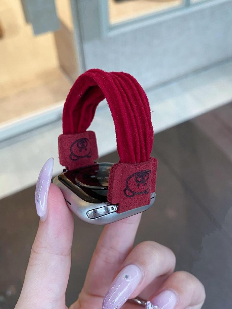 For Apple Applewatchs10 Watch With Bear Rubber Band Hair Band Iwatch98765Se/Ultra