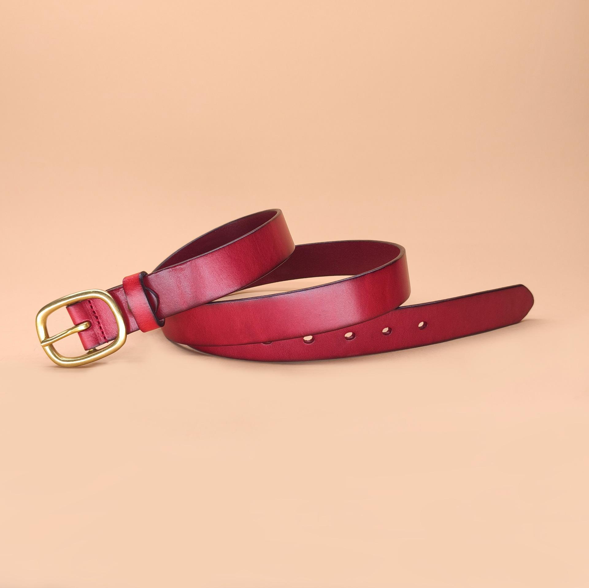 

Кожаный ремень, женский ремень высокого класса Sense с ремнем для костюма, женский простой универсальный ремень с пряжкой 90cm-120cm красный