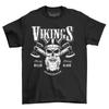 Wikinger Bärtiger Schädel Äxte T-Shirt Herren Damen Oberteile - Lustige Wikinger Vibes! 100% Baumwolle, Unisex Pri