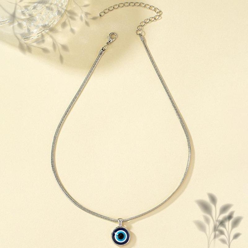 Аксессуары Простой Ретро Дьявольский Глаз Ладонь Ожерелье Турецкий Синий Глаз Одиночный Глаз Уличный Аукцион