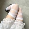Gothic Lolita Stockings for Women Ultra-thin Transparent Silk Socks Thigh High Long Sock Y2k Girls Knee High Socks Stockings