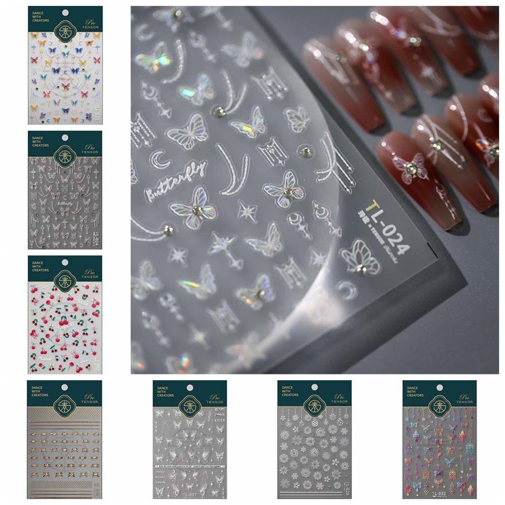 

Crystal Nail Charms Diamond Butterfly Nail Stickers Diamond Bows Nail Decals Nail Salon