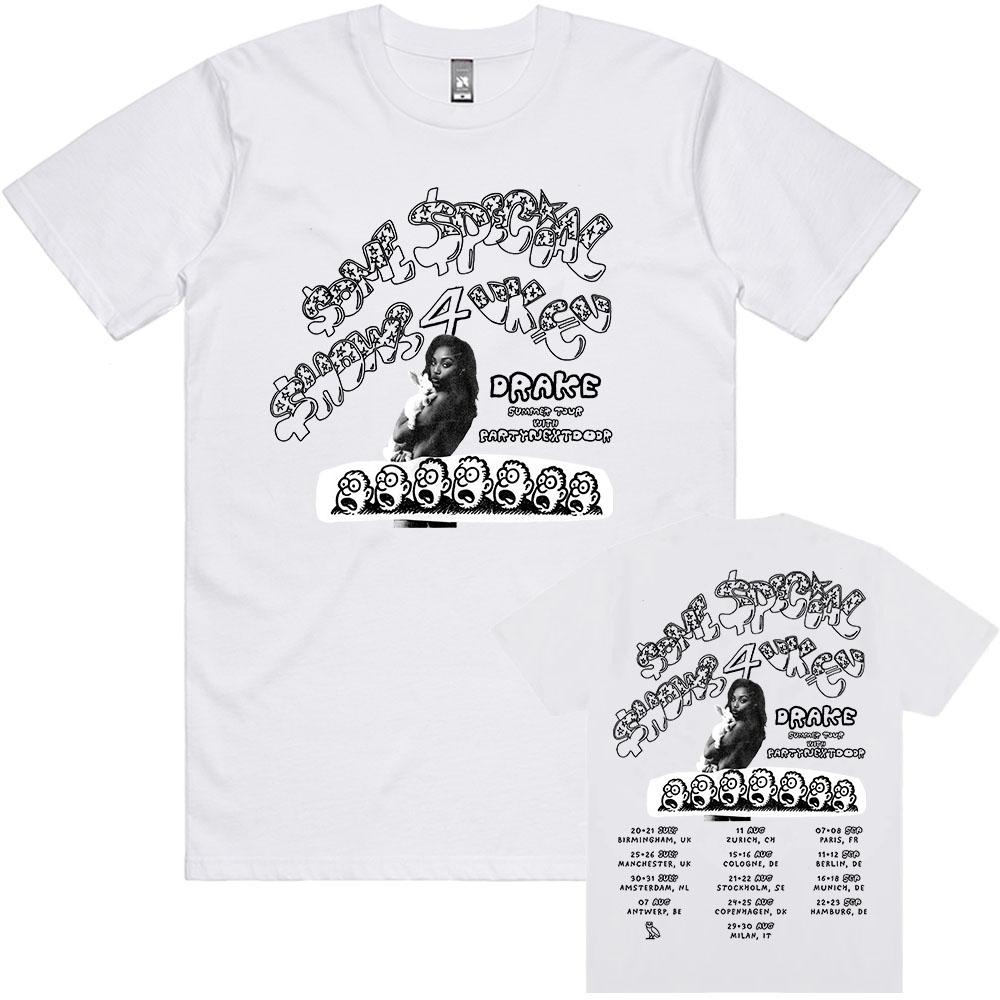 Drake $ome $pecial $hows 4 UK EU 2025 Tour with PARTYNEXTDOOR T-shirt UnisexStreetwear Loose Cotton Men Tshirts Grunge Print Tee