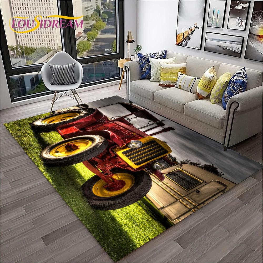 3D Truck Car Retro Tractor Non-Slip Carpet Rug for Living Room Bedroom Sofa Child Area Rug Home Decor Floor Mat