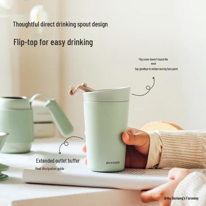 Buydeem 340ml Stainless Steel Insulated Coffee Travel Mug