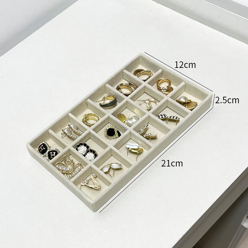 Jewelry Organizer Tray Stackable Velvet Jewelry Trays Drawer Inserts Earring Organizer Case For Women Jewelry Storage Display