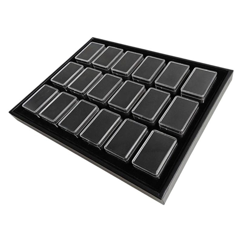 Tall Rectangular Organizers Box For Loose Stone Samples Waterproof PU Material Jewelry Showcase