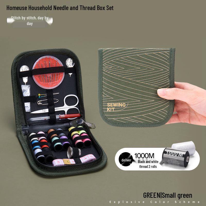 High-Capacity Handmade Sewing Kit: Deluxe Needle and Thread Pouch for Home & Travel