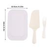 5Sets-30Sets White Birthday Cake Knife Fork Set Plastic Disposable Dinner Plate Set Baking Cake Tableware