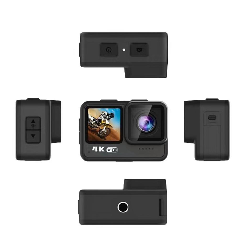 4K 60FPS Action Camera 24MP WiFi Sports Camera 170 degrees  Wide Angle Lens Dual Screen Touch Control Anti Shake 21M