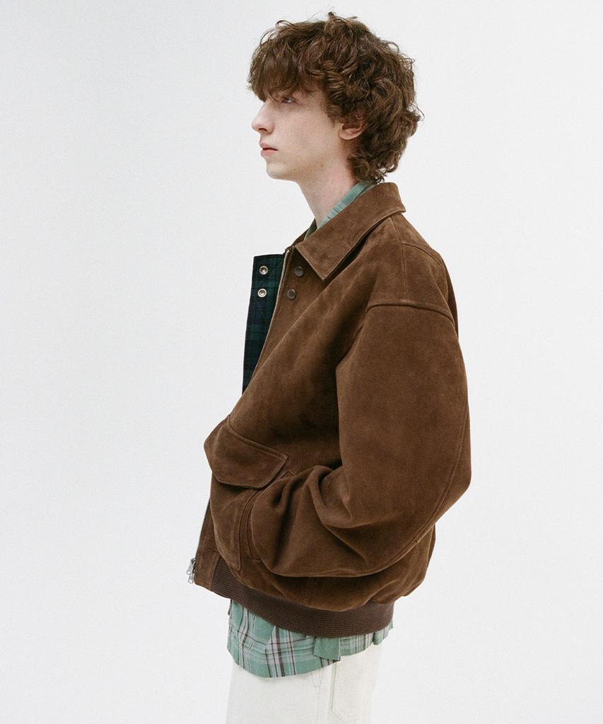 Horlisun Irish Suede Leather Jacket Cognac