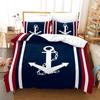 Marine Anchor Pattern Duvet Cover Set Fashion Bedding Set Ultra Soft Quilt Cover and Pillowcases for Kids Teens Boys Bedroom