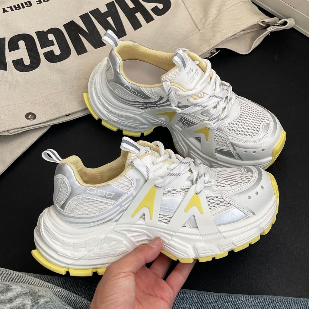 Thick-soled straps spider dad shoes women's spring new casual sports breathable mesh single shoes