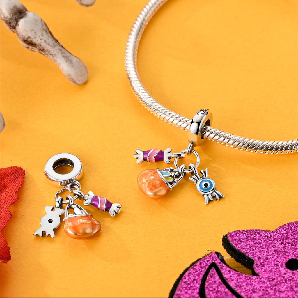 Charm Bead Components Copper Metal Plated Pendant Bead Components Firefly Music Pumpkin Moon Compatible With Authentic Original Pan Bracelet High