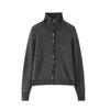 Women's 100% Pure Wool High Neck Sweater, Buttoned Cardigan, Loose Fit, Autumn/Winter Fashion.