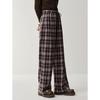 JZ Annakol Women's Retro Plaid Loose Wide Leg Pants