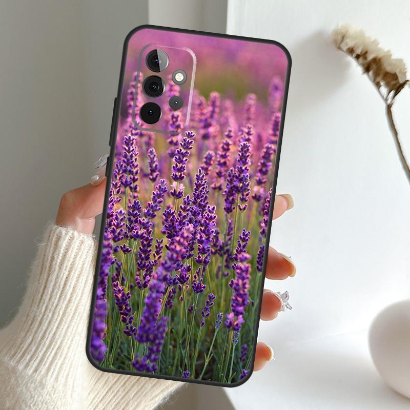 Lavender Purple Flowers Case For Samsung Galaxy A13 A33 A53 A06 A17 A56 A36 A26 A16 A15 A35 A55 A34 A54 A52 A12 A32