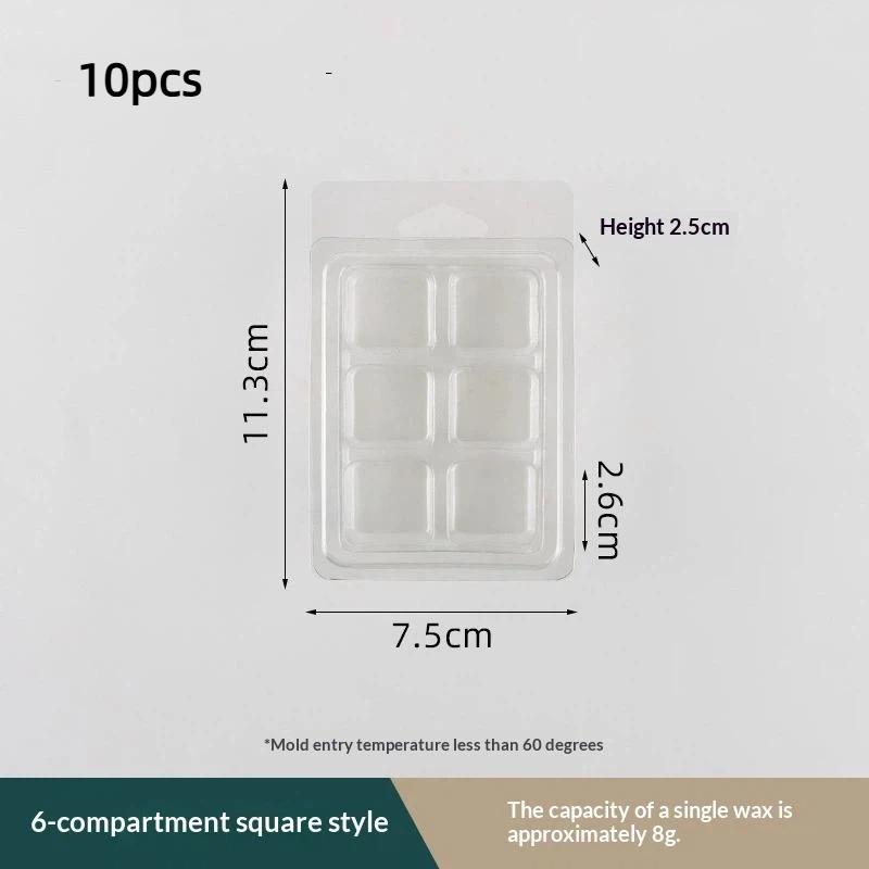 Versatile 10Pcs Clear Wax Melt Containers 6/4-Cavity Efficient For Beginners And Experts Customized Candle Making