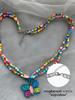 A colorful long double bead butterfly pendant jewelry suitable for daily wear and holiday gifts