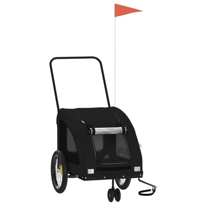 VidaXL Remorque de vélo pour animaux de compagnie noir 93989