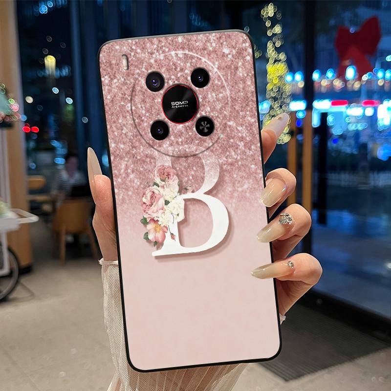 

Black and Pink Shiny Starry Sky Letter Phone Case For ZTE Blade V70 MAX/Nubia V70 Max Soft Black Case Anti-scratch Shell ZTE Blade V70 Max