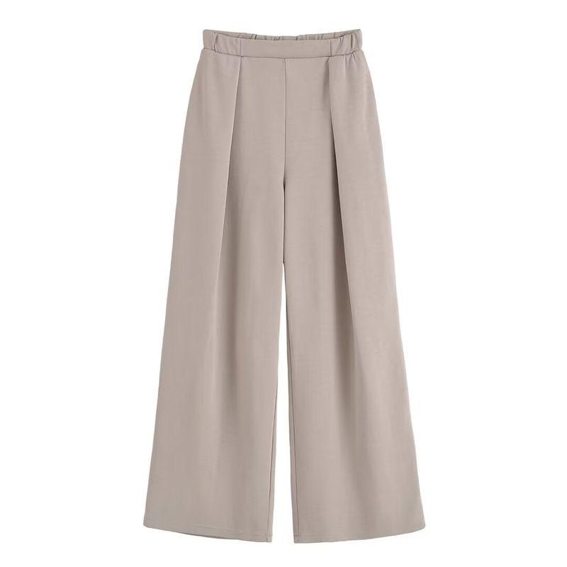 Kaslead New Women clothes Western Style Fashion round Neck T-shirt Casual Trousers 4174190 4174191