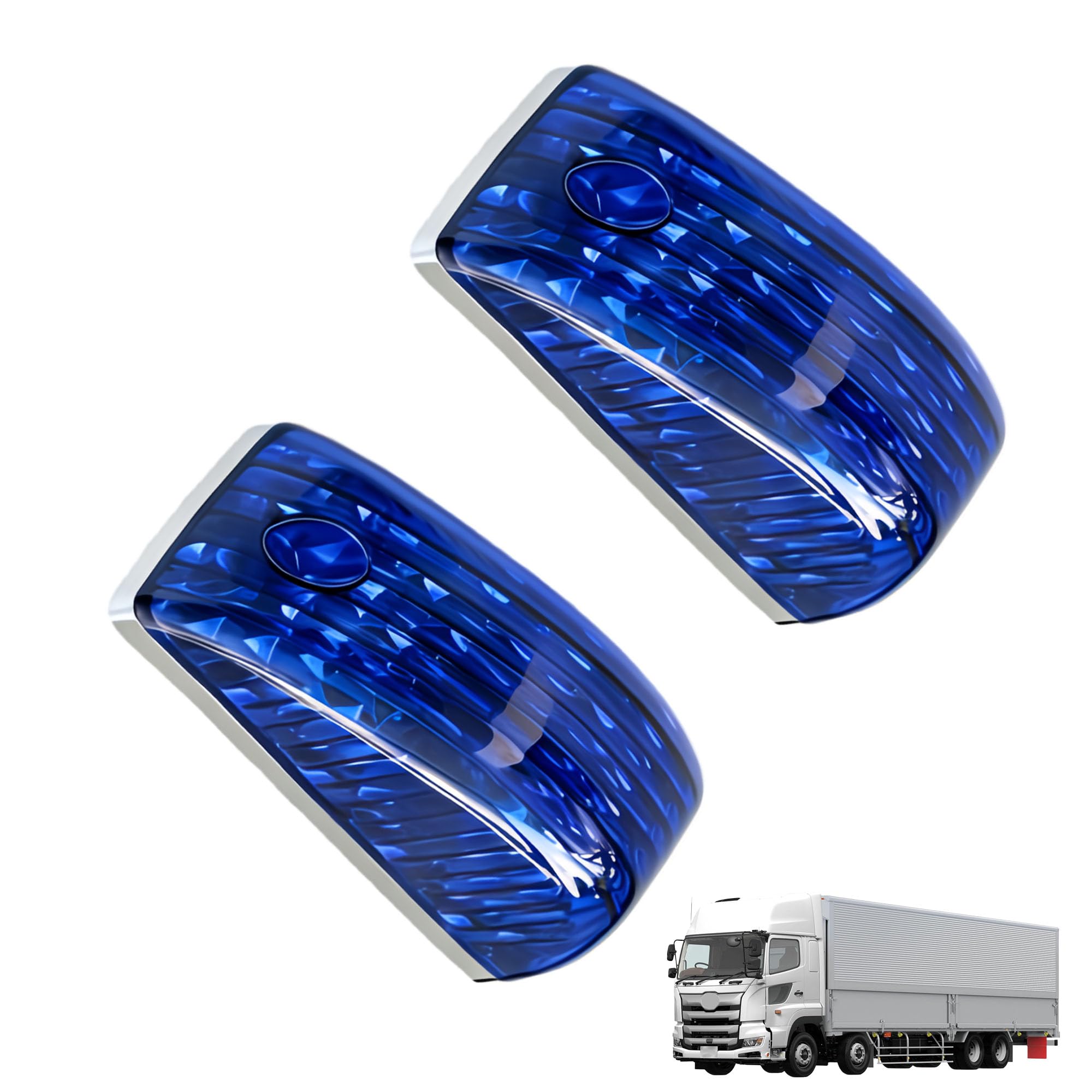 RXCARGO Side Markers for 17 Hino Profia Trucks Door Side Turn Signal Left and Right Blue - Markers, Lights, Lamps, Set, синий