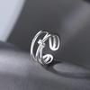 Women's 925 Knotted Open Ring: Light Luxury Index or Pinky Niche Design