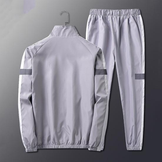 Men Sports Suit Pockets Quick Dry Comfortable Casual Zipper Closure Sporty Outfit