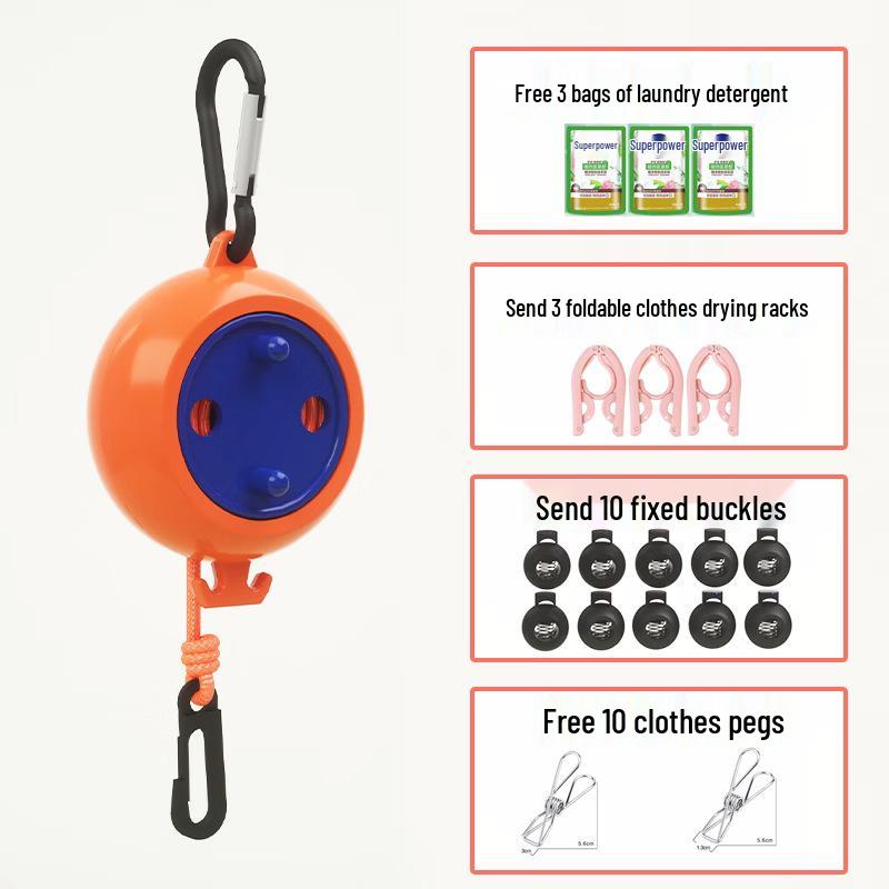 Retractable Portable Clothesline for Travel and Home - Indoor & Outdoor Use