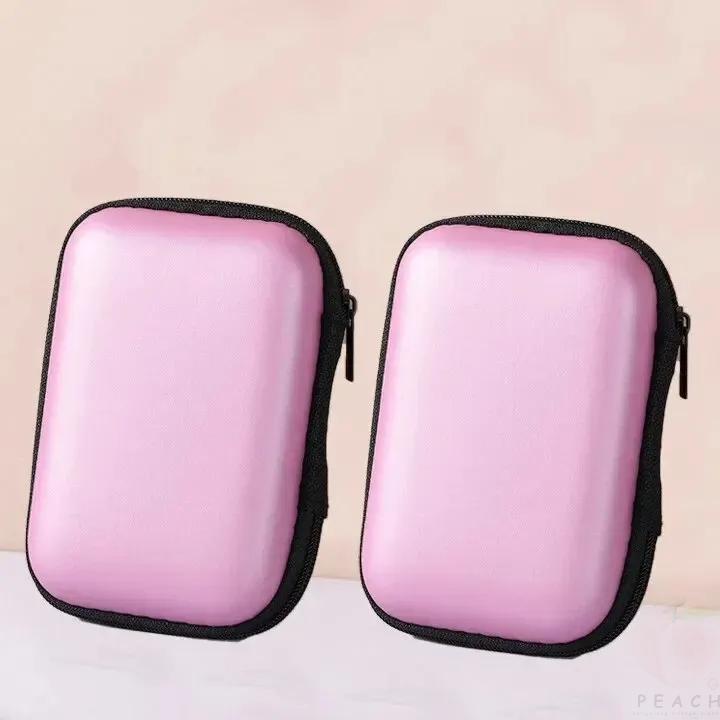 2PCS Portable EVA Storage Case - Ideal for Earphones, USB Drives, Shavers, and Cables - Compact and Protective Earphone Case