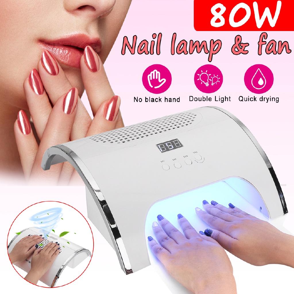 36/45 LED UV LED Nail Lamp Infrared Induction Nail Duct Suction 2 Fan Vacuum Cleaner For For Manicure 2 In 1 80W/150W