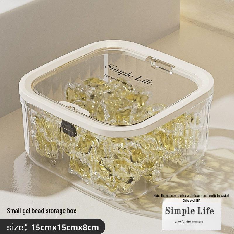 Large Capacity Moisture-Proof Laundry Pod Storage Box with Flip-Top Lid