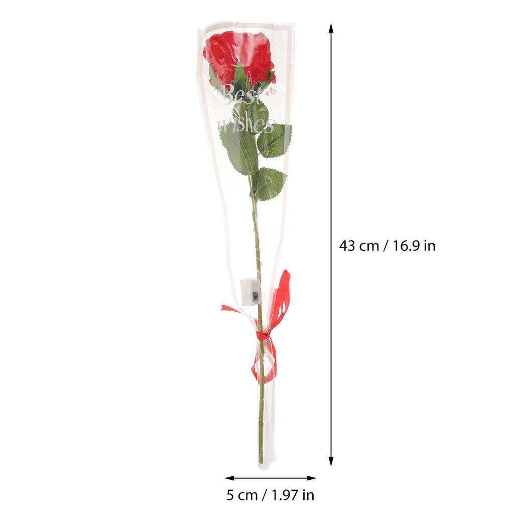 5Pcs Glowing Artificial Rose Bouquet Fake Flower Decor Simulation Rose for Valentine's Day Wedding Home Party Romantic