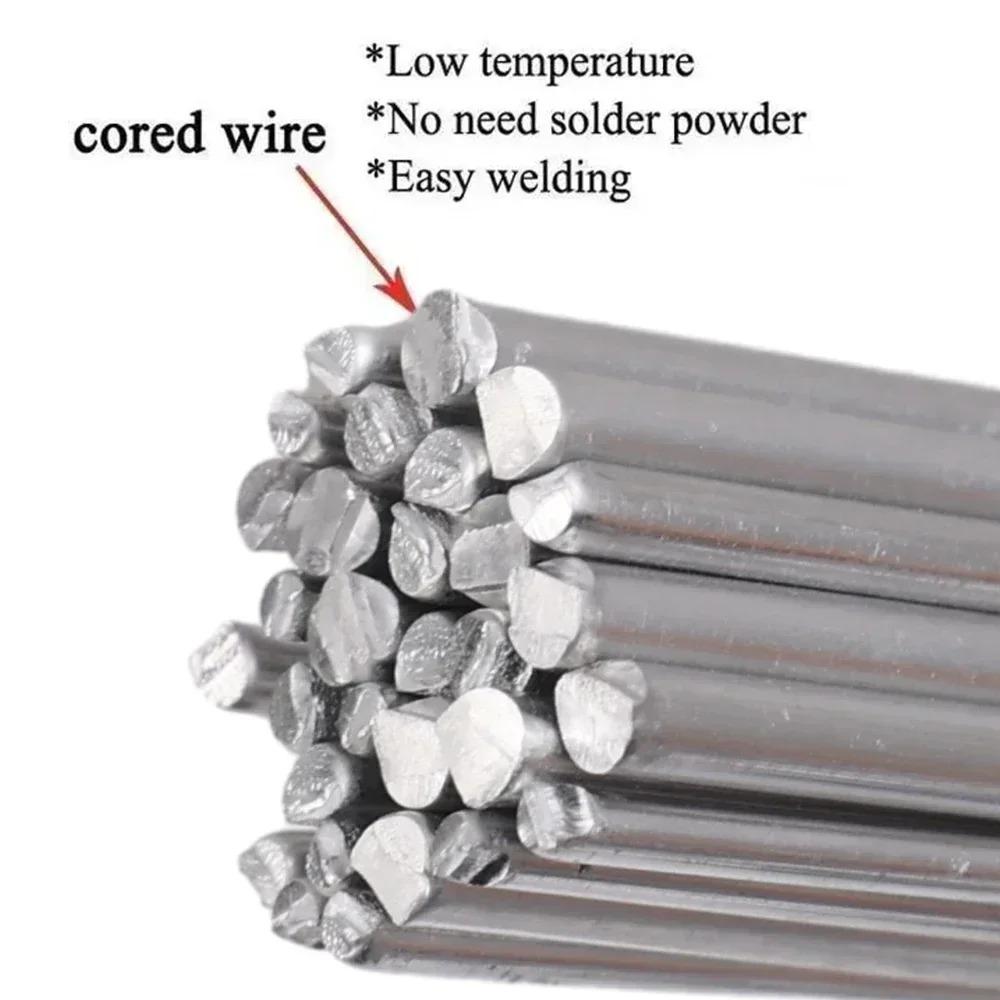 10-100pcs Aluminum Welding Rods Need Solder Powder Tools Universal Silver Welding Wire Repair Holes Low Temperature Easy Melt