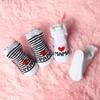 Frühling Herbst Baby Weiche Baumwolle Socken Niedlich Liebe Mama Mädchen Jungen Bodensocken für 0-6 Monate Neugeborene Kleinkinder Streifen Säugling Sachen